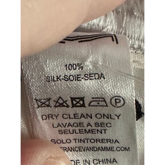 MARIE FRANCE VAN DAMME Sheer Off-White Tunic Blouse Top Silk Caftan Coverup - Picture 5 of 6